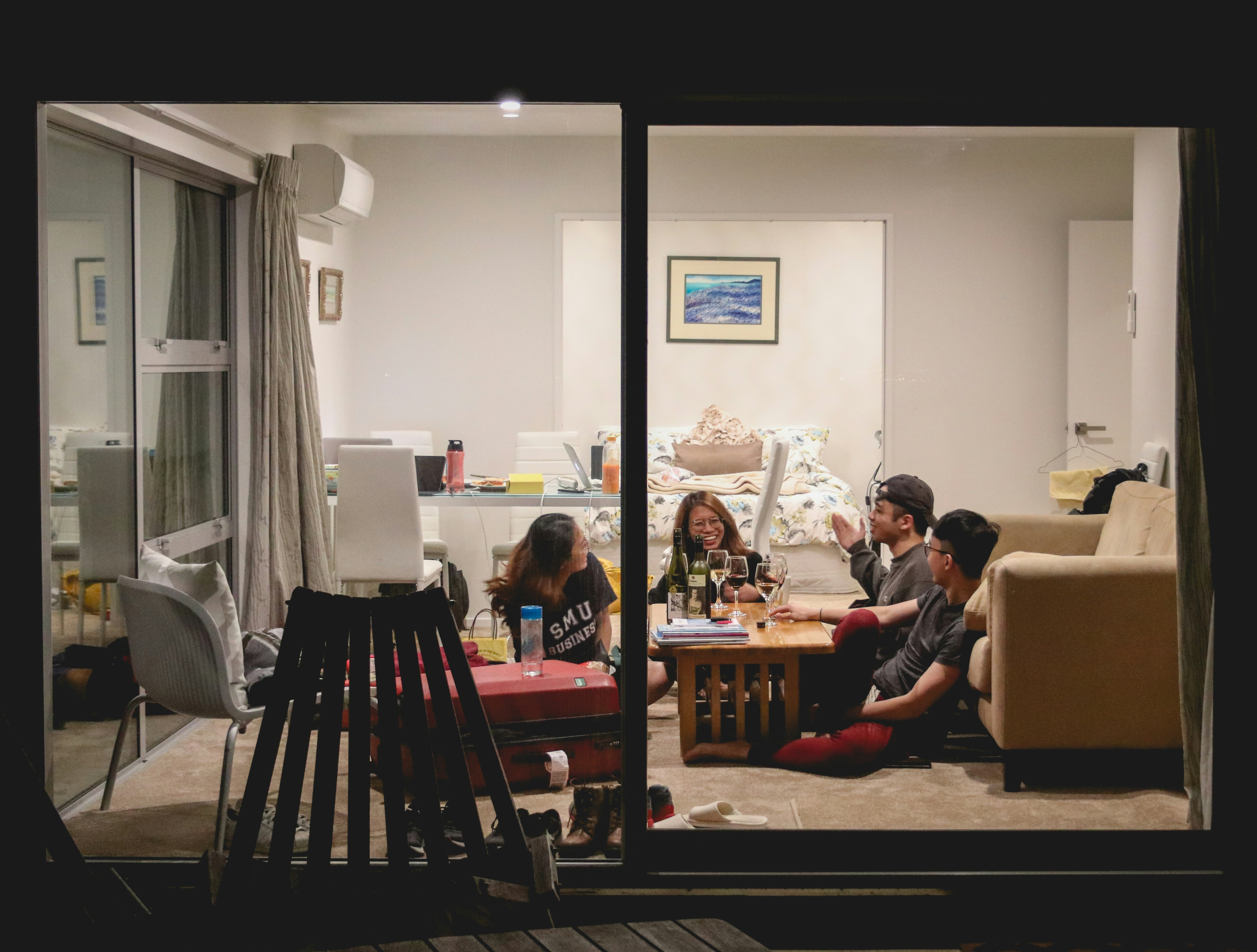 Housemates relaxing at home
